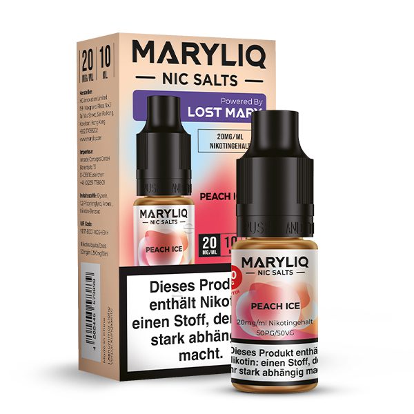 Maryliq Lost Mary 10ml - 20mg Nikotin Peach Ice - Image 2